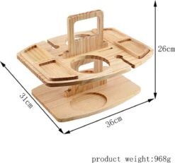 Merkloos Houten Outdoor Wijntafel Draagbare Houten Picknicktafel Mini Campingtafels Met Wijnglas Houder Voor Tuin Outdoor Camping Picknick Strand - Plataan Hout - Wijn -Buitenkampeer Winkel 1200x1122 1