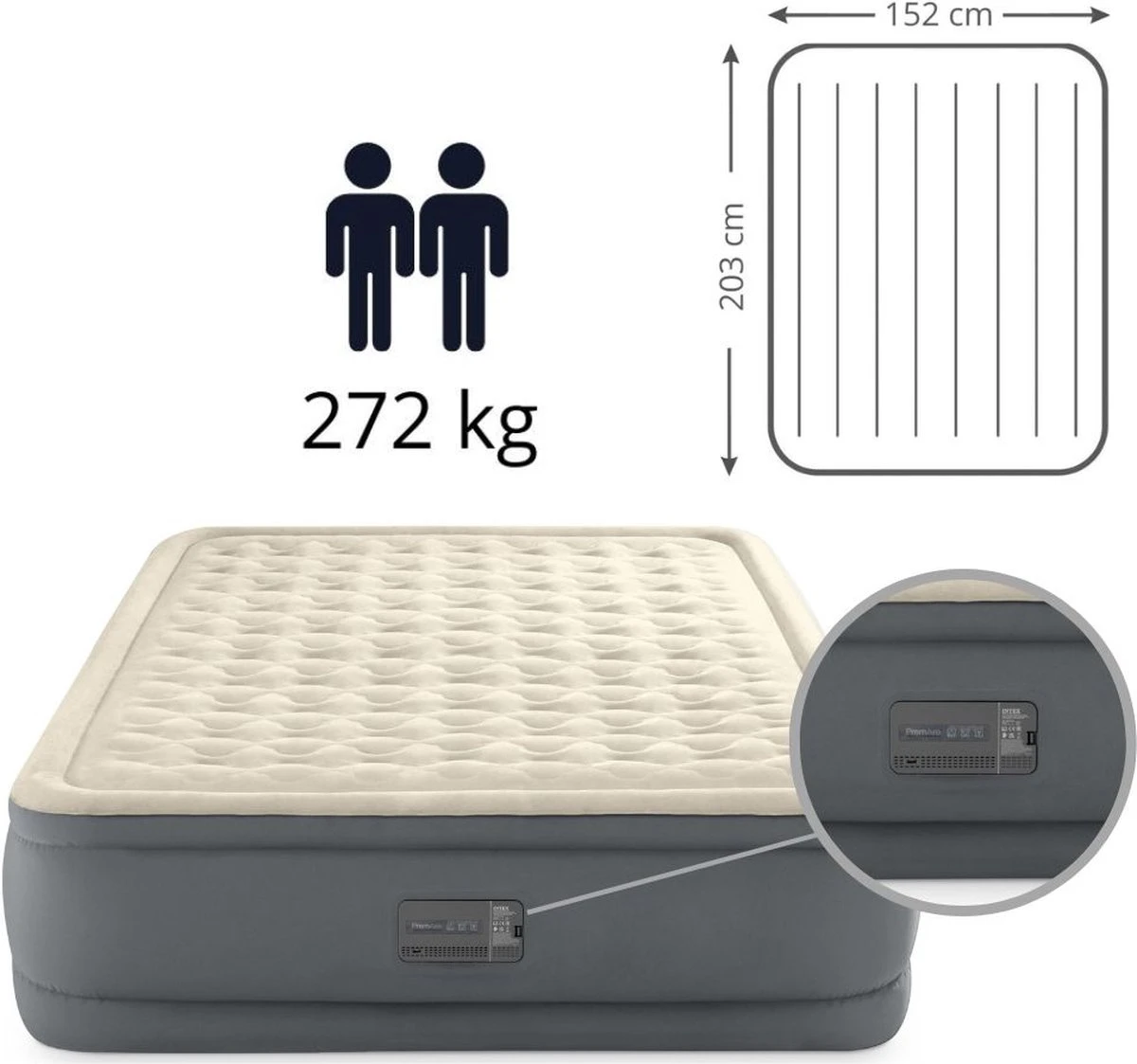 Intex Premaire II Elevated Queen Luchtbed - 2-persoons - 203x152x46 Cm 11 Intex Premaire II Elevated Queen Luchtbed - 2-persoons - 203x152x46 Cm - Afbeelding 9