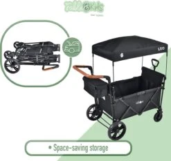 FableKids LEO X2 Lite Opvouwbare Handkar Met Dak Onyx Zwart -Buitenkampeer Winkel 1200x1131 5