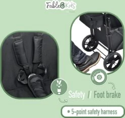 FableKids LEO X2 Lite Opvouwbare Handkar Met Dak Onyx Zwart -Buitenkampeer Winkel 1200x1134 5