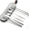 House Of Husk Reisbestek - Reis Bestekset - Chopsticks - Metalen Rietjes Met Borstel - Lepel - Vaatwasserbestendig - RVS - 7 Delig - Zilver -Buitenkampeer Winkel 1200x1139 2