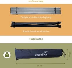 Skandika Ruka S Kleine Campingtafel – Campingtafels - Aluminium Campingtafel, Opvouwbaar, Zeer Licht, Eenvoudig Te Monteren, Stabiele Standaard - Opvouwtafel Voor Kamperen, Tenten Wandelen, Reizen, Thuis, Tuin – Tot Max. 20 Kg. - Grijs -Buitenkampeer Winkel 1200x1143 3