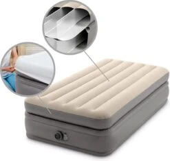 Intex Prime Comfort - Luchtbed - 1-Persoons - 99x191x51 Cm (BxLxH) - Grijs - Met Ingebouwde Motorpomp -Buitenkampeer Winkel 1200x1144 3