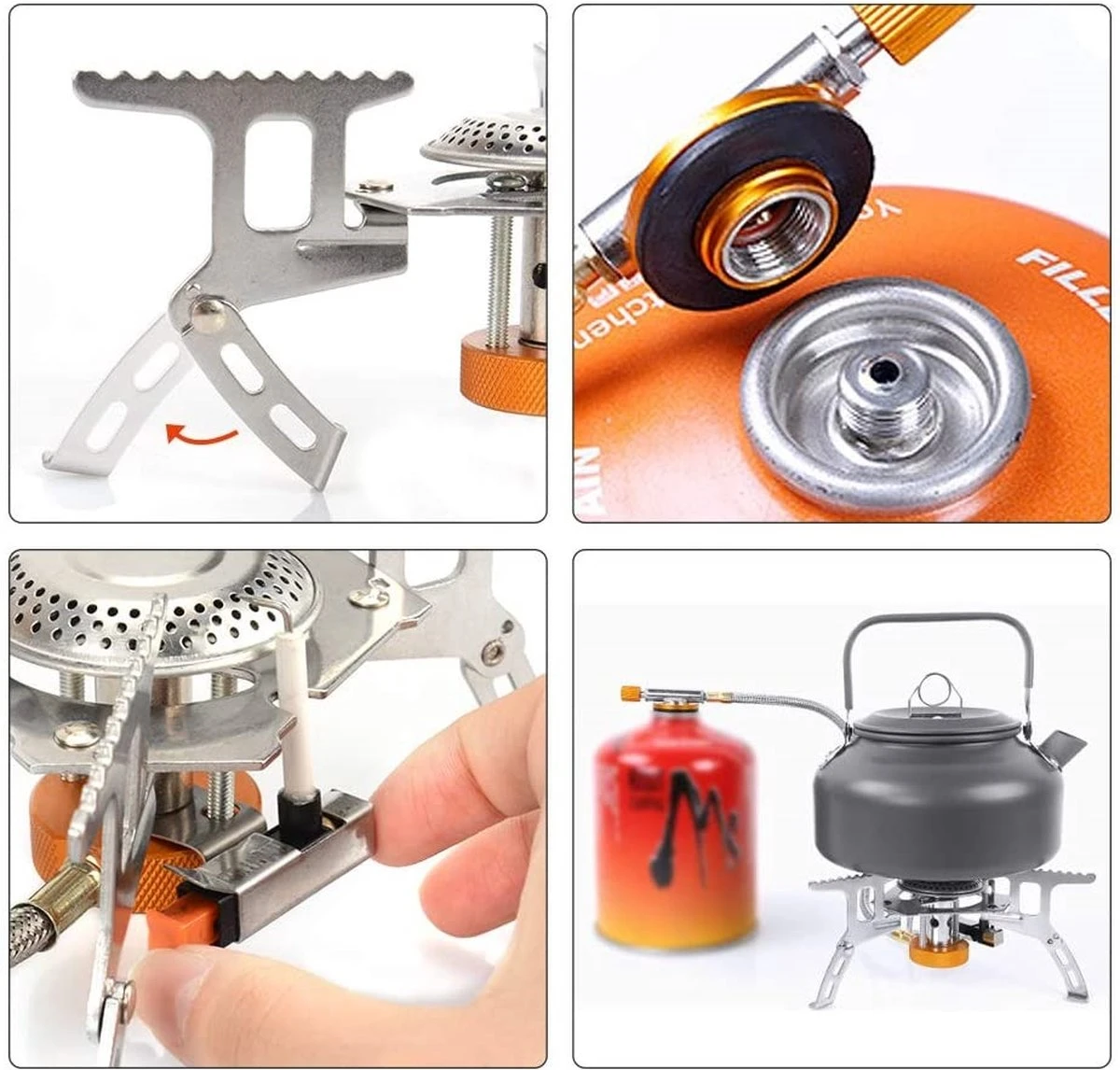 Ultralichte En Opvouwbare Gasbrander Op Pootjes Met Keramische Ontsteking 7 Ultralichte En Opvouwbare Gasbrander Op Pootjes Met Keramische Ontsteking - Afbeelding 5