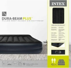 Intex Luchtbed - 2-Persoons - 152 X 203 X 42 Cm - Blauw - Met Pomp + Hoeslaken Wit + Reparatieset -Buitenkampeer Winkel 1200x1150 11