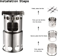 Merkloos Campingkooktoestel, Houtkachel, Draagbaar, Roestvrij Staal, Hobo-kooktoestel Met Opbergzak, Voor Barbecue, Camping, Picknick, Wandelen -Buitenkampeer Winkel 1200x1159 1
