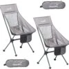 Skandika Campingstoel Compact SET – Campingstoelen – Campingstoel Tot 150 Kg Belastbaar - Kampeerstoel, Visstoel, Kleine Pakmaat, Opvouwbaar, Stabiel, Licht, Comfortabel Gepolsterd – Draagtas Meegeleverd – Vouwstoel – Kampeermeubelen – Grijs