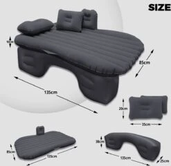 Opblaasbaar Matras Voor In De Auto, Opblaasbaar Bed, Opvouwbaar, Comfortabele Autostoel, Automatras Met Elektrische Luchtpomp En 3 Adapters, 2 Kussens En Draagtas, Voor Camping, Reizen (zwart) -Buitenkampeer Winkel 1200x1166 14