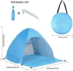 IGOODS Pop-up Tent - 2/3-Persoons - Blauw -Buitenkampeer Winkel 1200x1168 2