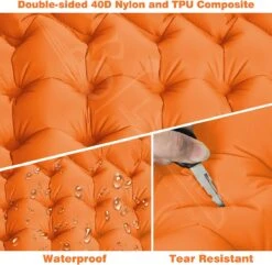 LVNRIDS Isomat, Zelfopblazend, Ultralicht, Luchtmatras, Camping, Zelfopblaasbaar, Opblaasbaar Matras, 3,9 Inch Dik, Met Voetperspomp En Kussen, Voor Camping, Reizen, Outdoor, Wandelen, Strand, Oranje -Buitenkampeer Winkel 1200x1170 4