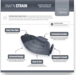 SensaHome- Siliconen Vergiet - Keuken Afgietdeksel - Afgiethulp - Siliconen - BPA Vrij - Grijs -Buitenkampeer Winkel 1200x1171 4