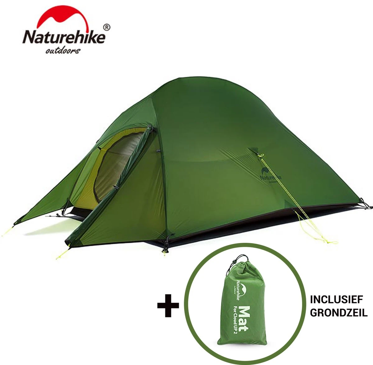 Cloud Up 3 Upgraded - Naturehike® - Tent 3 Persoons - Lichtgewicht Tent - Incl. Grondzeil - 20D 4000MM - Outdoor Kampeertent - Waterdicht - Hiking & Wandelen 3 Cloud Up 3 Upgraded - Naturehike® - Tent 3 Persoons - Lichtgewicht Tent - Incl. Grondzeil - 20D 4000MM - Outdoor Kampeertent - Waterdicht - Hiking & Wandelen