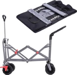 AREBOS Handkar | Transportwagen | Apparatuurwagen | Opvouwbaar | Duwstang| Zwart -Buitenkampeer Winkel 1200x1177 6