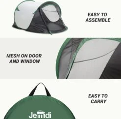 JEMIDI Tweepersoons Pop-up Tent - Opgooitent, Werptent Voor 2 Personen - Ideaal Als Festivaltent Of Kampeertent - Verschillende Kleuren 26 JEMIDI Tweepersoons Pop-up Tent - Opgooitent, Werptent Voor 2 Personen - Ideaal Als Festivaltent Of Kampeertent - Verschillende Kleuren -Buitenkampeer Winkel 1200x1178