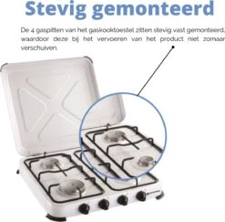 Kemper Gas Kooktoestel - Campingkooktoestel - Set Met 4 Branders - Gas - 4650W -Buitenkampeer Winkel 1200x1180 8