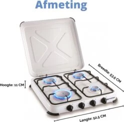 Kemper Gas Kooktoestel - Campingkooktoestel - Set Met 4 Branders - Gas - 4650W -Buitenkampeer Winkel 1200x1182 14