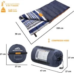 Dutch Mountains Slaapzak Goeree XL - Kussen 25x15cm - 220x90cm Katoenen Slaapzak - Tochtstrip -Buitenkampeer Winkel 1200x1182 8