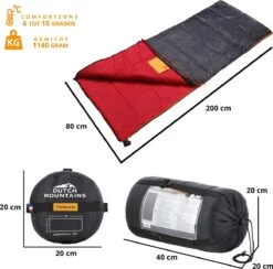Dutch Mountains Slaapzak Tholen - 200 X 80cm - Aanritsbaar - Slechts 1140 Gram – Polyester - Tochtstrip En Compressiehoes -Buitenkampeer Winkel 1200x1184 1