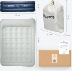LifeGoods Luchtbed - 2 Persoons - Met Ingebouwde Pomp - Incl. Draagtas En Reparatiekit -Buitenkampeer Winkel 1200x1184 11