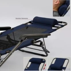 Ligstoel 155x60cm - Opvouwbaar Campingstoel Ligbed Strandstoel Tuinstoel Vouwligstoel Blauw -Buitenkampeer Winkel 1200x1184 5