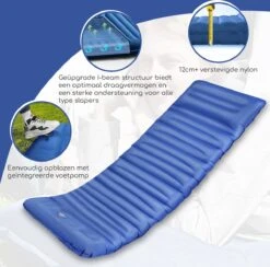 Hikr® Slaapmat 10cm+ Dikte - Comfortabel Luchtmatras - Zelfopblazend Met De Voet - TPU+40D Nylon - Slaapmatje Eenpersoons En Uit Te Breiden Tot Tweepersoons - Slaapmat Met Ingebouwde Pomp -Buitenkampeer Winkel 1200x1186 10