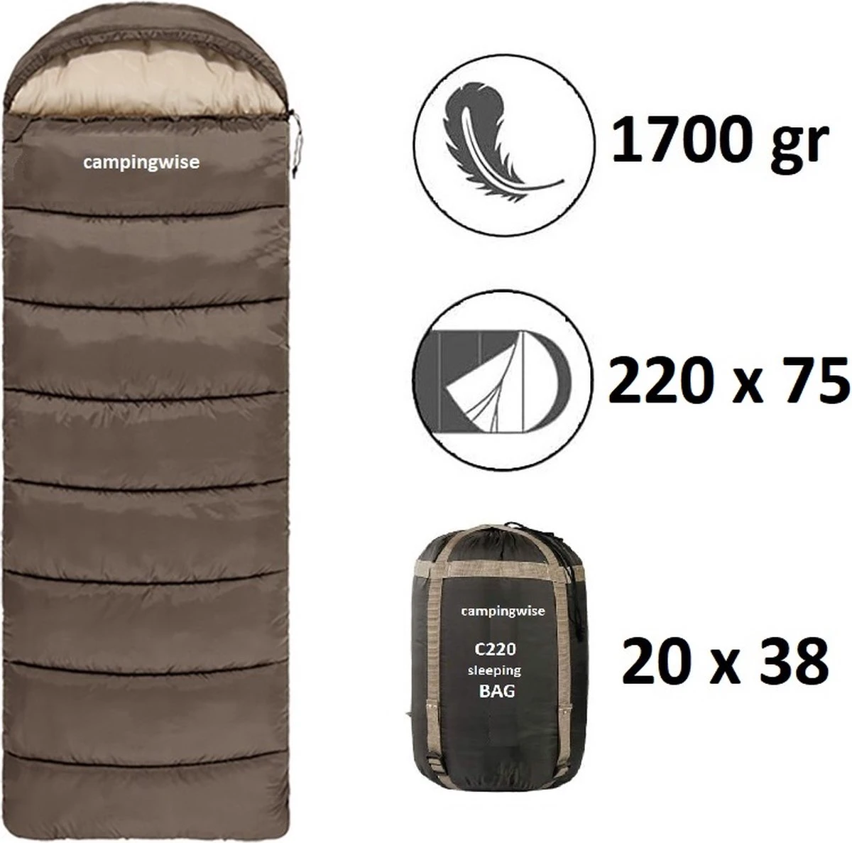 Campingwise All Season Slaapzak - Incl. Handige Opbergzak 3 Campingwise All Season Slaapzak - Incl. Handige Opbergzak