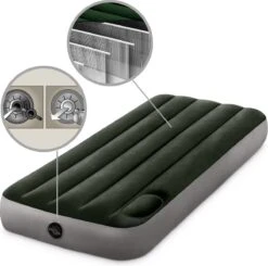 Intex Luchtbed - 1-Persoons - 76 X 191 X 25 Cm - Groen - Met Ingebouwde Voetpomp + Hoeslaken Wit + Reparatieset -Buitenkampeer Winkel 1200x1189 10