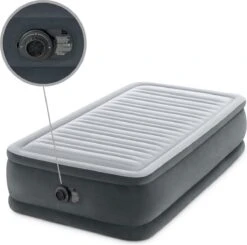 Intex Luchtbed - 1-Persoons - 99 X 191 X 46 Cm - Grijs - Met Ingebouwde Pomp, Hoeslaken Antraciet En Reparatieset -Buitenkampeer Winkel 1200x1190 12