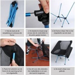 Lopoleis® Campingstoel – Campingstoel Opvouwbaar – Visstoel – Vouwstoel – Strandstoel – Inklapbaar – Lichtgewicht – Outdoor Stoel - Hoge Rugleuning -Buitenkampeer Winkel 1200x1190 5