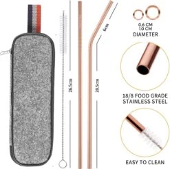 House Of Husk Reisbestek - Reis Bestekset - Chopsticks - Metalen Rietjes Met Borstel - Lepel - Vaatwasserbestendig - RVS - 7 Delig - Rose Goud -Buitenkampeer Winkel 1200x1193 2