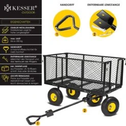Exxen KESSER® Bolderkar, 550 Kg Belastbaar, Tuinwagen, Transportwagen, Tuinwagen, Uitneembaar Zeil, Gereedschapswagen, Handwagen, Veelzijdig Inzetbaar, Zwart -Buitenkampeer Winkel 1200x1194 4