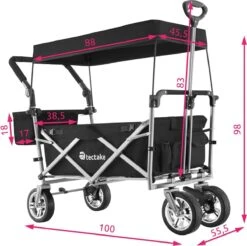 Tectake - Opvouwbare Bolderwagen Handkar Nico Zwart - 403549 -Buitenkampeer Winkel 1200x1197 16