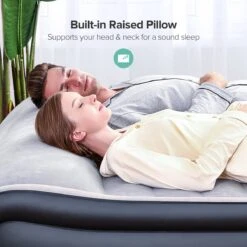 Sable Luxe Queen Size 2 Persoons Luchtmatras Met Ingebouwd Kussen, Opblaasbaar Luchtbed Met Ingebouwde Elektrische Pomp Voor Kamperen, Reizen Of Overnachtende Gasten Of Festival -Buitenkampeer Winkel 1200x1200 1097