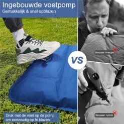 Hikr® Slaapmat 10cm+ Dikte - Comfortabel Luchtmatras - Zelfopblazend Met De Voet - TPU+40D Nylon - Slaapmatje Eenpersoons En Uit Te Breiden Tot Tweepersoons - Slaapmat Met Ingebouwde Pomp -Buitenkampeer Winkel 1200x1200 1114
