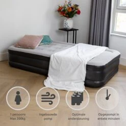 BluMill Eenpersoons Luchtbed - Met Ingebouwde Pomp - Luchtbed Zelfopblazend - Incl. Draagtas - 191x99x36 Cm -Buitenkampeer Winkel 1200x1200 1127