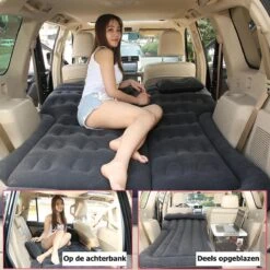Merkloos Auto Luchtbed - Multifunctioneel - Achterbank - 2 Persoons - Opblaasbaar Bed - Luchtmatras - Reizen - Vakantie - Kamperen - Inclusief Elektrische Pomp - Zwart -Buitenkampeer Winkel 1200x1200 1211