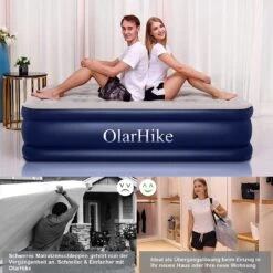 OlarHike Queen Size Luchtmatras Met Geïntegreerde Elektrische Pomp, Zelfopblazend Luchtbed, Voor 2 Personen, Premium Gastenbed, Opblaasbaar Matras Voor Camping Of Thuisgebruik, 203 X 152 X 46 Cm -Buitenkampeer Winkel 1200x1200 1215