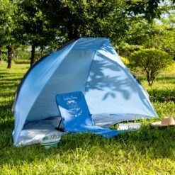 Navaris Windscherm Voor Het Strand - Zon- En Windbescherming Voor Drie Personen - Pop-up Speeltent Met UV- Bescherming - Beach Shelter Met Draagtas -Buitenkampeer Winkel 1200x1200 133