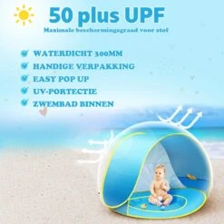 Seidon Strandtent Baby - Pop Up Tent - UV Bescherming - Baby En Kind - Waterdicht - Zwembadje - UV Bescherming -Buitenkampeer Winkel 1200x1200 1338
