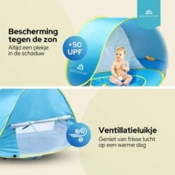 Needventure Baby Strandtent - Pop Up Tent - Windscherm Strand - Camping Strandtentje - Speeltent - Blauw -Buitenkampeer Winkel 1200x1200 1372