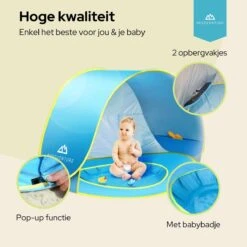 Needventure Baby Strandtent - Pop Up Tent - Windscherm Strand - Camping Strandtentje - Speeltent - Blauw -Buitenkampeer Winkel 1200x1200 1373