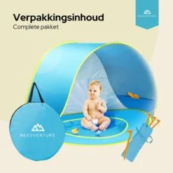 Needventure Baby Strandtent - Pop Up Tent - Windscherm Strand - Camping Strandtentje - Speeltent - Blauw -Buitenkampeer Winkel 1200x1200 1374