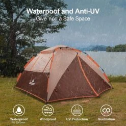Merkloos Kamping Tent / Absolutely Waterproof, Lightweight Camping Tent With - Tent Ideal For Camping In The Garden, Dome Tent, -Buitenkampeer Winkel 1200x1200 139
