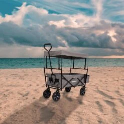 AREBOS Handwagen Vouwbare Dak Handwagen Vouwbare Trolley Uitrustingswagen Grijs -Buitenkampeer Winkel 1200x1200 1435