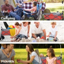 LifeGoods Bolderkar - Opvouwbaar - Tot 80KG - 94L - Wasbaar Polyester - 98x45cm - Rood/Grijs -Buitenkampeer Winkel 1200x1200 1482