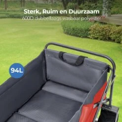 LifeGoods Bolderkar - Opvouwbaar - Tot 80KG - 94L - Wasbaar Polyester - 98x45cm - Rood/Grijs -Buitenkampeer Winkel 1200x1200 1484