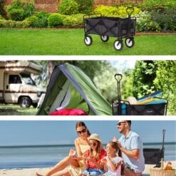 LifeGoods Bolderkar - Opvouwbaar - Draaibare Wielen - 2 Standen - 70KG Draagkracht - Zwart -Buitenkampeer Winkel 1200x1200 1492