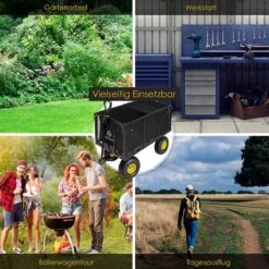 Exxen KESSER® Bolderkar, 550 Kg Belastbaar, Tuinwagen, Transportwagen, Tuinwagen, Uitneembaar Zeil, Gereedschapswagen, Handwagen, Veelzijdig Inzetbaar, Zwart -Buitenkampeer Winkel 1200x1200 1515