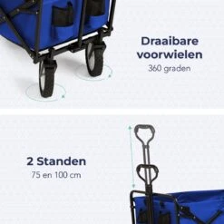 LifeGoods Bolderkar - Opvouwbaar - Draaibare Wielen - 2 Standen - 70KG Draagkracht - Blauw 14 LifeGoods Bolderkar - Opvouwbaar - Draaibare Wielen - 2 Standen - 70KG Draagkracht - Blauw -Buitenkampeer Winkel 1200x1200 1519