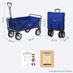 LifeGoods Bolderkar - Opvouwbaar - Draaibare Wielen - 2 Standen - 70KG Draagkracht - Blauw 19 LifeGoods Bolderkar - Opvouwbaar - Draaibare Wielen - 2 Standen - 70KG Draagkracht - Blauw -Buitenkampeer Winkel 1200x1200 1524